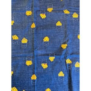 Blue Denim Cotton Fabric Remnant Pocket Design 44" Wide 213" (5.91yds) Long